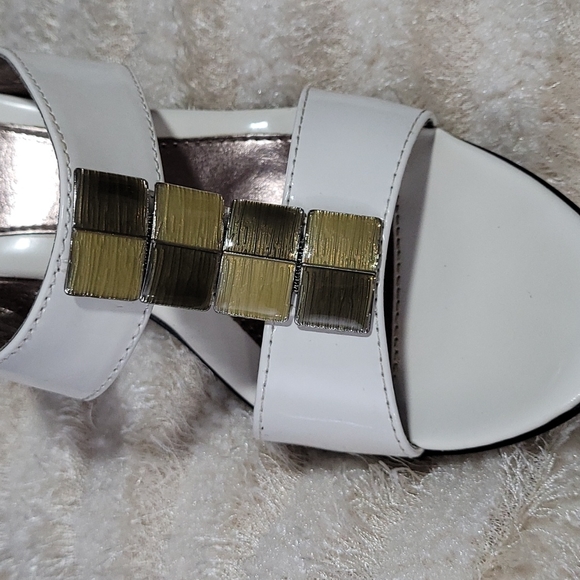 3" High Heel Sandals White Patent Open Toe Sole Sense Ability Croft Barrow 6.5 - Picture 4 of 14